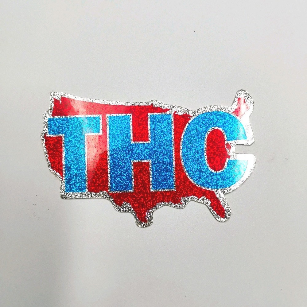 THC Clothing USA Map Parody Vintage Sticker 1990's Skateboarding Streetwear Art